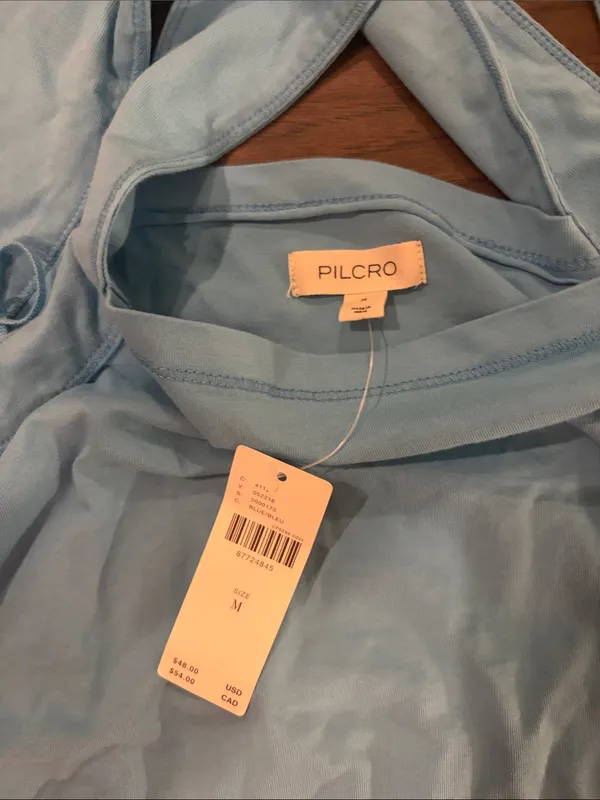 New With Tags Anthropologie Pilcro Ruched Halter tube Top Sz M - Image 6