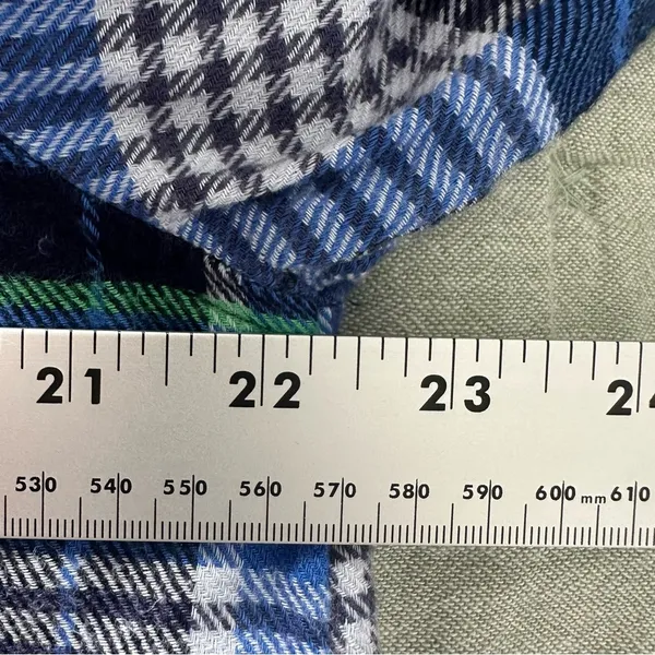 Aerie Women’s Blue Plaid Flannel Button Down Shirt Size M - Image 6