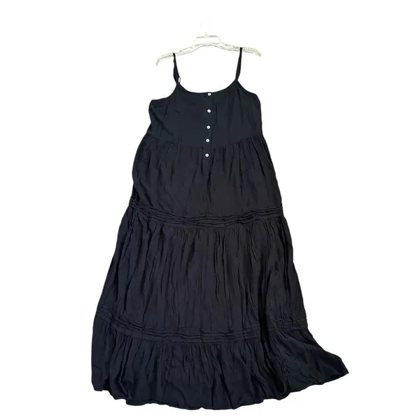 Lulus Favorite of the Day Tiered Maxi Dress Women XL Lined Black Boho Beach - Image 7