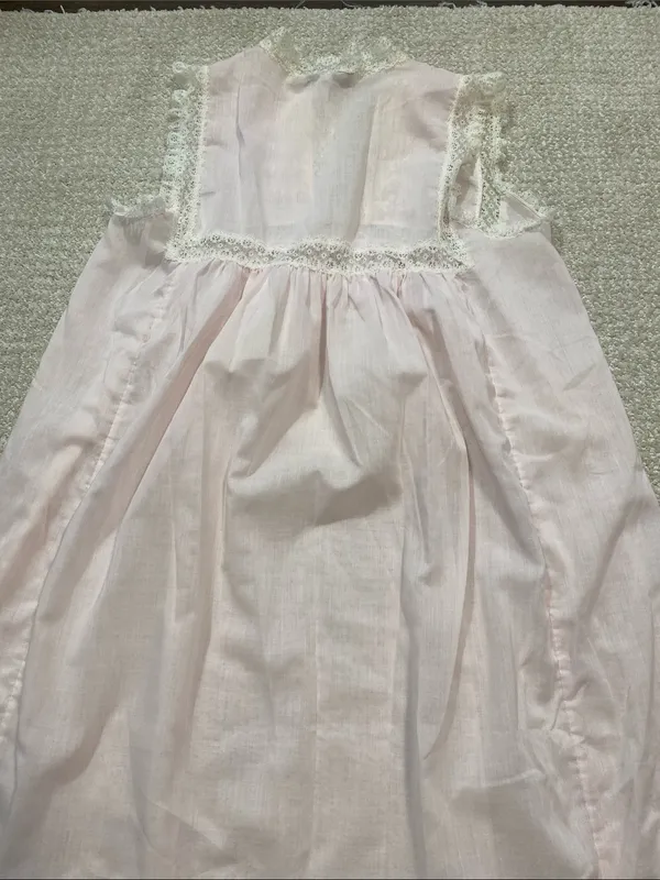 Vintage Christian Dior Lingerie Pink Lace Coquette Long Nightgown 70s 80s Size S - Image 16