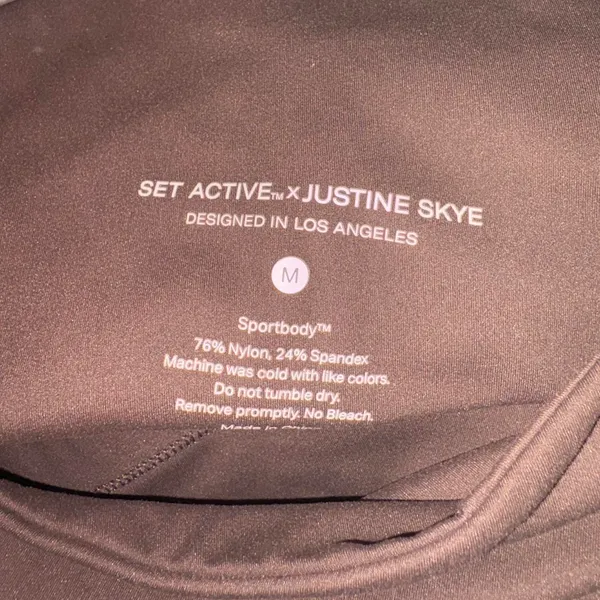 Set Active x Justine Skye Sportbody Dark Brown One Shoulder Sports Bra - Image 5