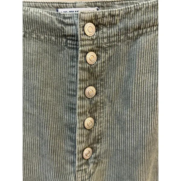 We‎ The Free People Green Button Fly Cord Barrel Leg Pants Size 33 - Image 4