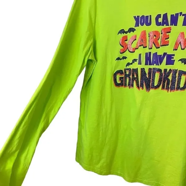 Halloween " You Can't Scare Me" Grandma Glitter Cotton Top Size XL - Image 3