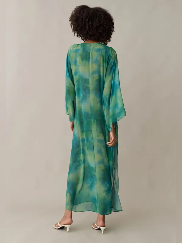 NWT Few Moda Ramona Coverup Dress size Small S lagoon watercolor green blue opt - Image 2
