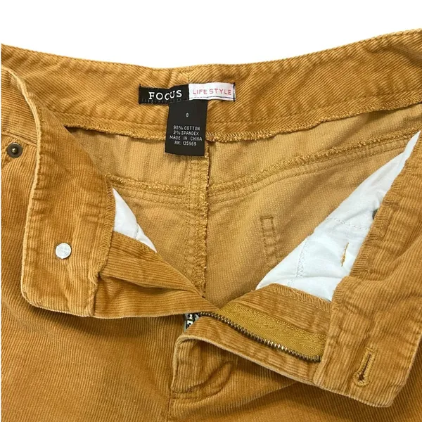Focus Lifestyle Mustard Yellow Corduroy Wide Leg Flare Pants 70s Boho Retro - Image 4