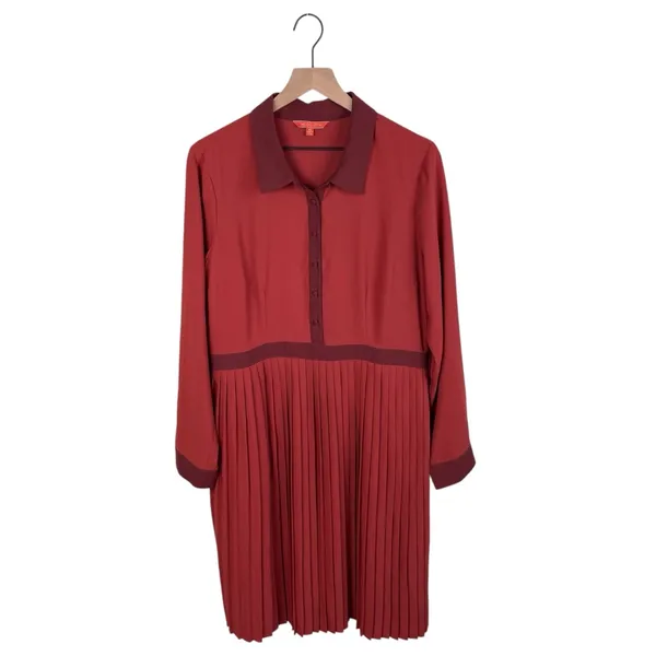 Modcloth Just My Typist Shirt Dress Women's Size XL Retro Secretary Pleated Twee - Image 2