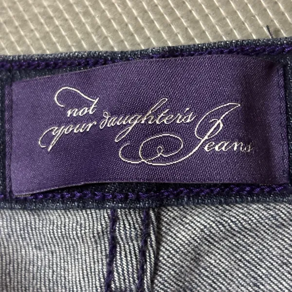 NYDJ Not Your Daughter's Jeans Dark Wash Raw Fray Hem Flare Jeans petite Sz 10P - Image 2