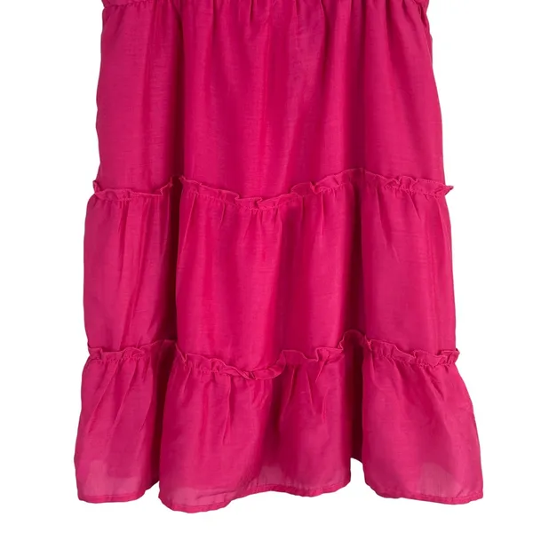Altar'd State Ruffle Tiered Flutter Sleeve Mini Dress Magenta Pink Feminine Sz M - Image 4