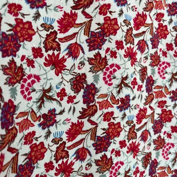 Universal Threads Red Ditzy Boho Peasant‎ Floral Blouse Sz Large - Image 9