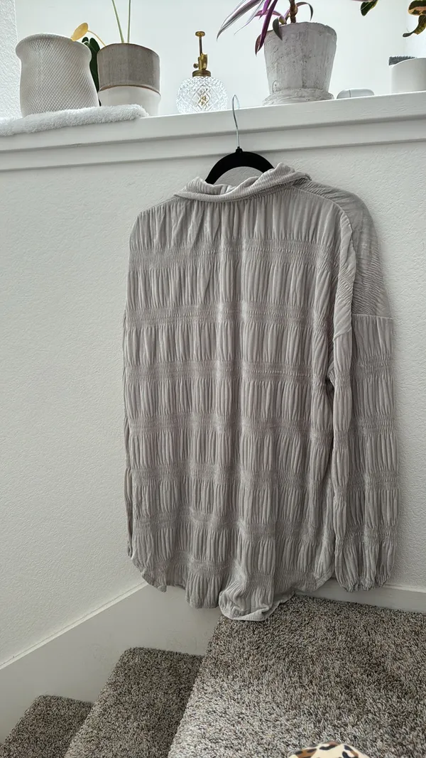 Velvet Button Down Shirt - Image 2