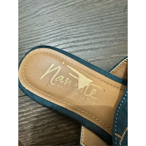 Nanette Lepore Women’s 6M Valentina Embroidered Denim Slides Shoes - Image 3