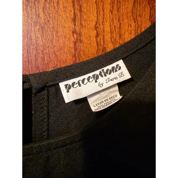 Perceptions by Irene B Vintage Black Sleeveless Shift Dress Size 14 Minimalist - Image 4