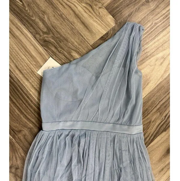 Anaya With Love Bridesmaid tulle one shoulder maxi dress in soft blue Zs 6 - Image 6