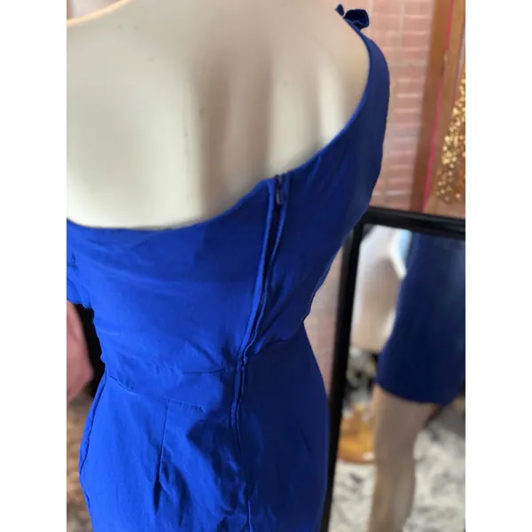 Ruby Rox Royal Blue One‎ Shoulder Ruffle Mini Cocktail Dress Size 9 - Image 5