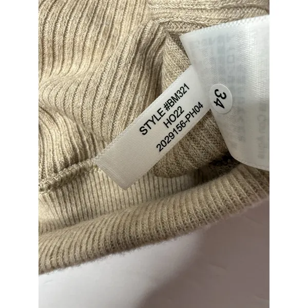 J.Crew Ribbed Crewneck Puff Long Sleeve Sweater Womens Size S‎ Brushed Tan New - Image 7