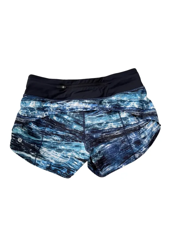 Lululemon Speed Up Short Long 4" Shorelines Multi Blue Black Size 4 - Image 5