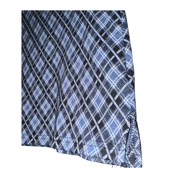 Vintage Y2K Joe Benbasset Plaid‎ Micro Mini Skirt Made in USA Medium Blue Preppy - Image 3