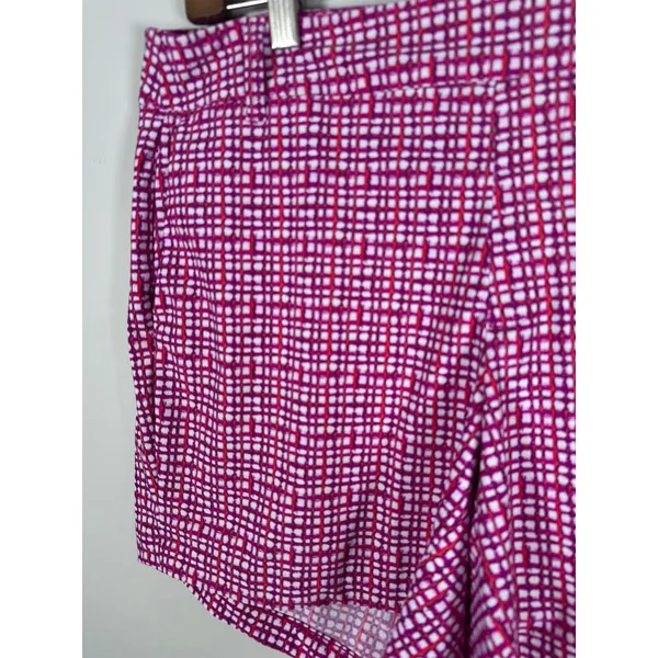 Spanx Sunshine Shorts Women L Pink Hibiscus Gingham Dot Stretch Activewear Golf - Image 4