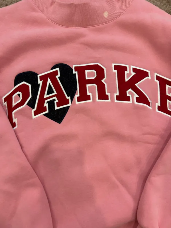 Parke Jean Heart Varsity Mockneck Sweatshirt xxl - Image 2