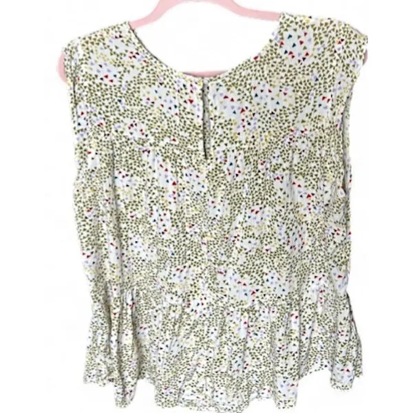 Caslon Whimsical Peplum‎ Top Playful Artsy Boutique Blouse Womens Size Large - Image 6