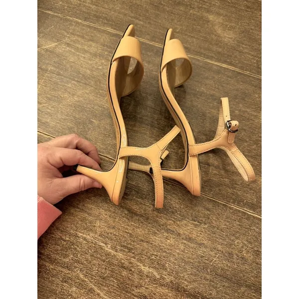 KARL LAGERFELD‎ PARIS DEMAS Ankle Strap Heel Nude Patent US 7 Sandals - Image 10