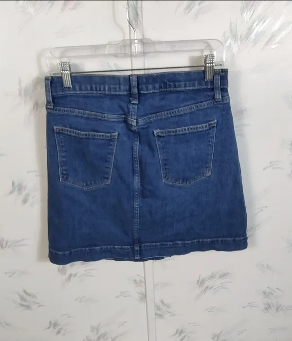 Gap 1969 Blue Button Front Skirt - Image 5