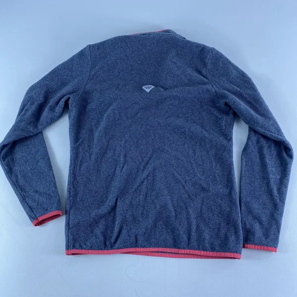 Columbia PFG 1/4 Snap Jacket Women Medium Grey T-Snap Fleece Long Sleeve Sweater - Image 6