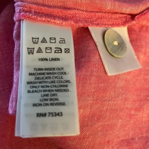 Tahari 100% Linen Split Neck 3/4 Sleeve Top 1X - Image 8
