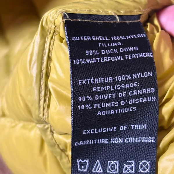 Charlie Paige Mustard Yellow Down Puffer Jacket Women‎ Small Chevron Quilted Zip - Image 4