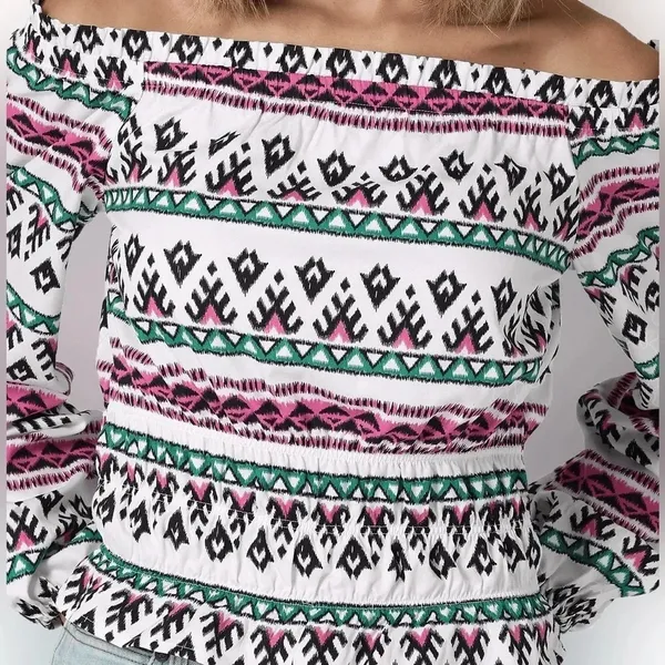 Wrangler‎ Retro Off The Shoulder Smocked Top - Size XXL - NWT - Image 3