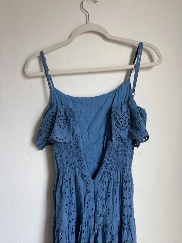 Elan Genola Blue Eyelet Dress - Image 7