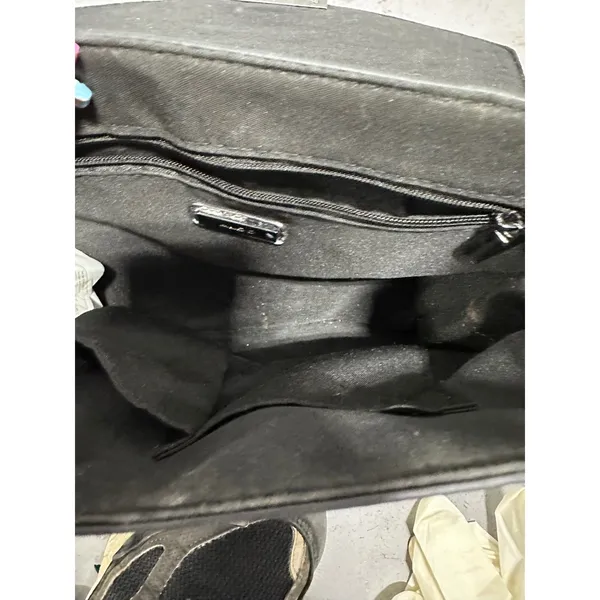 Aldo Snakeskin Print Top Handle Handbag Grey Black Animal Print Satchel Bag - Image 3