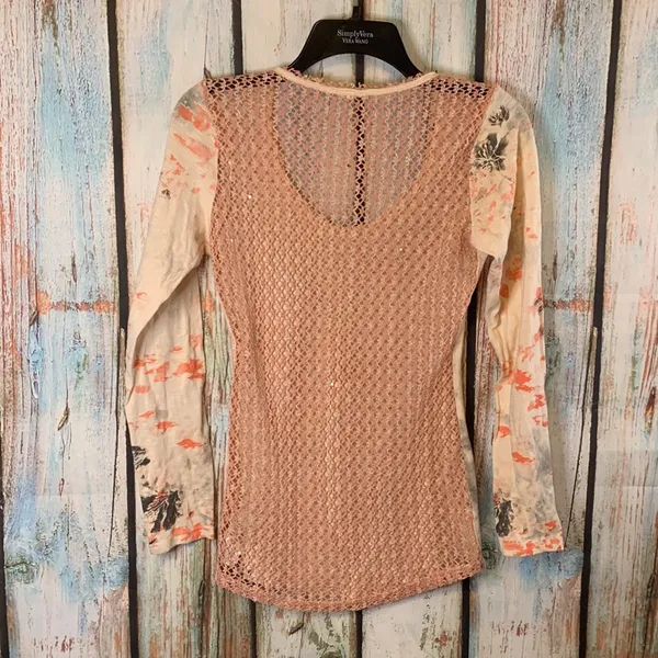 Vintage Miss Me Y2K Pink Top with Crochet Back Size XS - Image 4