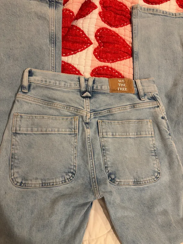 Free People Aiden Slim Flare Jeans Totally Buggin Blue - Image 3
