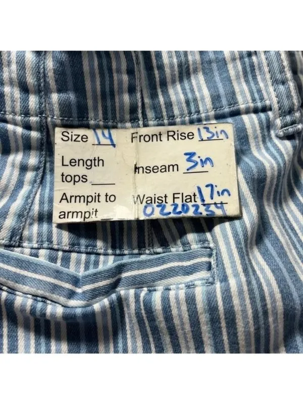 American Eagle Outfitters Womens Mom Shorts Size 14 Blue/White Striped nautical - Image 12