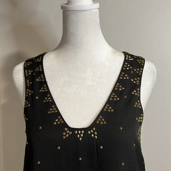 Free People black mini gold beaded dress - 0 - Image 5