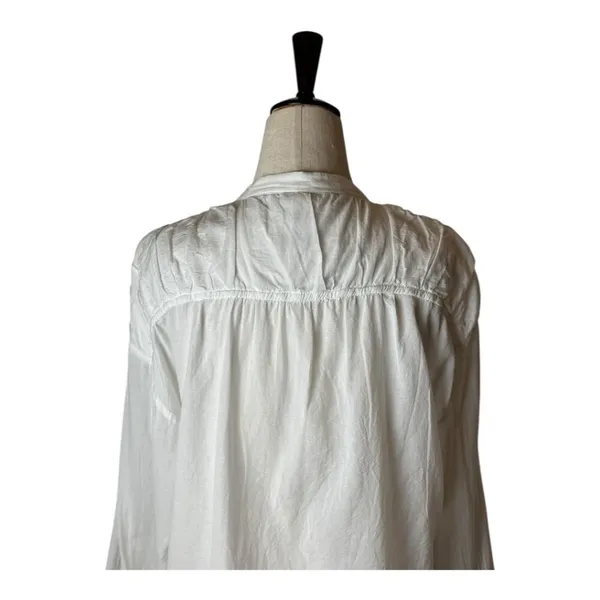 Anthropologie Pilcro‎ Henley Popover Shirt Women XS White Long Sleeve Preppy - Image 6