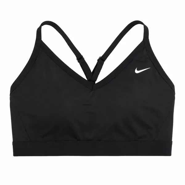 NIKE S Small Dri-Fit Indy Light Support Sports Bra Black Swoosh Logo Women's - Image 2
