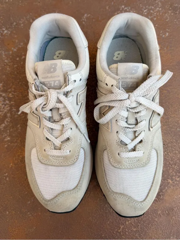 New Balance 574 cream platform trainers sneakers sz 9 women’s - Image 2