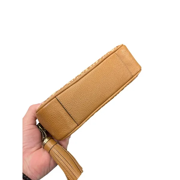 Michael Kors wms woven brown leather gold ware crossbody shoulder bag SKU 9907 - Image 9