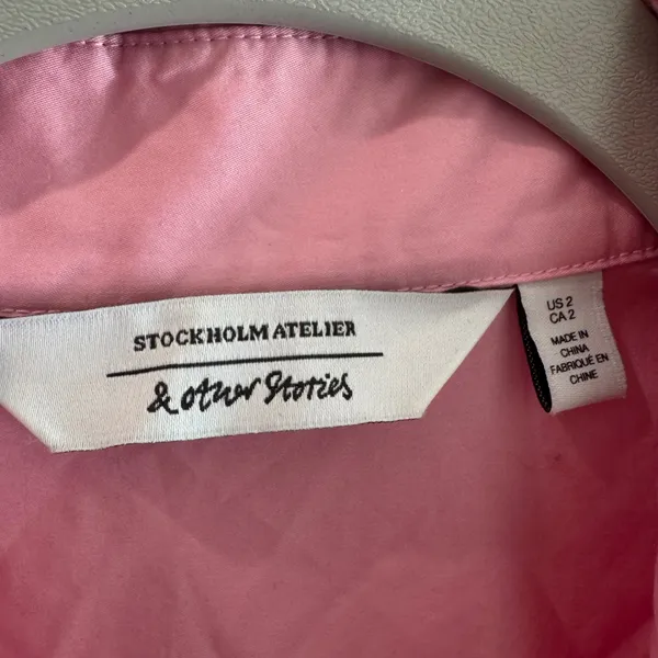 & Other Stories Stockholm Atelier Pink Cotton Button Down Shirt Size 2 - Image 2