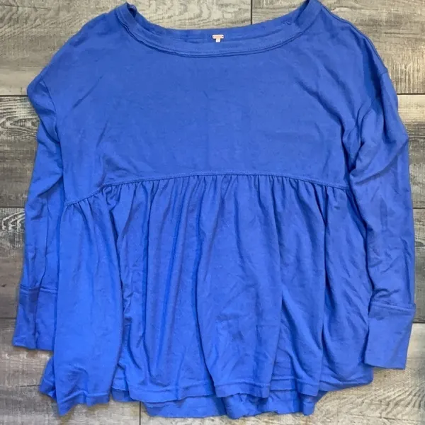 Free People Forever Your Girl Babydoll Blue Top - Image 10