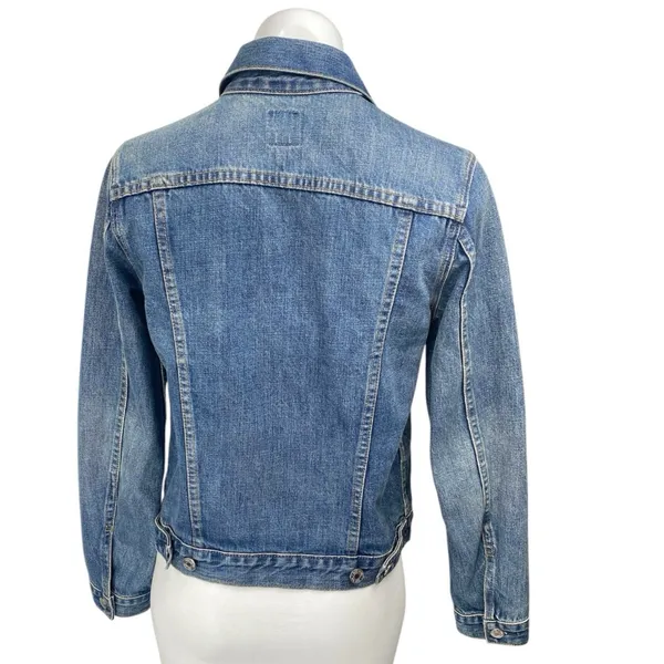 Gap Women's Blue Long Sleeve Medium Wash Pocket Button Up Denim Jacket Size XS - Image 2