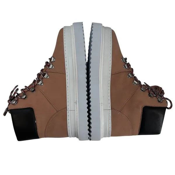 SCHUTZ Women Marula Platform Lace Up High Top Boots‎ 10B Waterproof Beige NIB - Image 5