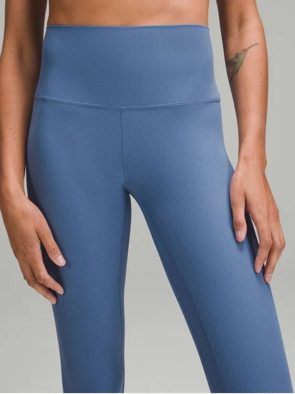 Lululemon Align‎ High Rise Ribbed Pant 25” Oasis Blue size 6 - Image 3