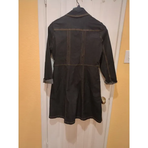 BISOU BISOU Women Large Button Front Denim Jacket Dress Size L - Image 8