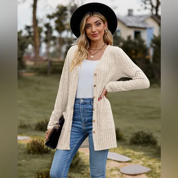 Long Sleeve Knit Cardigan - Image 8