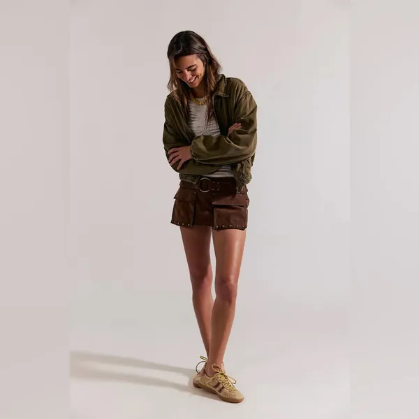 Free people Micro Mini Suede Cargo Skort - Image 4