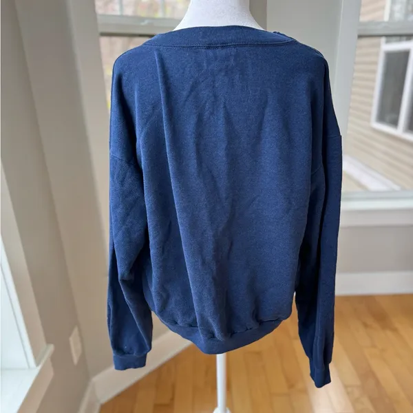 Vintage Navy Blue Alaska Cropped Mockneck Sweatshirt - Image 3