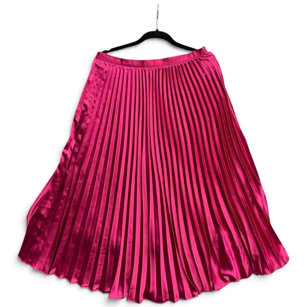 Lucy Paris Pleated Midi Skirt L Accordion Dopamine Dressing Hot pink Magenta - Image 4